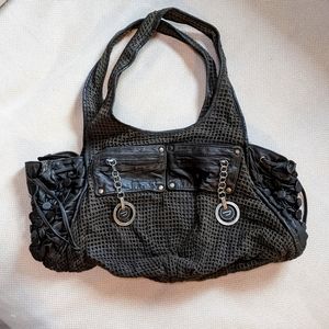 Diesel black leather/woven bag.